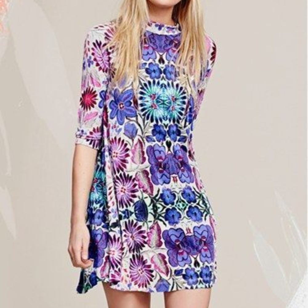 Free People Mock-neck Disco Dress